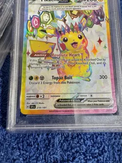 2024 Pokemon Surging Sparks Ultra Rare Pikachu Ex #219 PSA 9 - Image 4