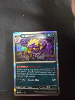 Pokemon TCG Toxtricity 017 Me: Mega Evolution Promo Holo Prerelease Stamped - Image 1