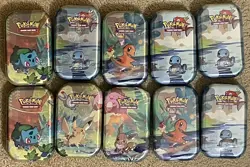 Kanto Friends Mini Tins 10 Tins *Empty Tins No Packs* - 1x Pokemon 2019 - Image 1
