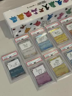 PSA 10 YU NAGABA Pokemon Card Set of 10 + Sealed Box Eeveelutions & Pikachu - Image 2