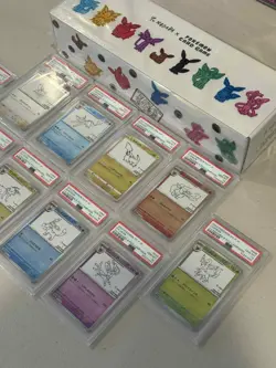 PSA 10 YU NAGABA Pokemon Card Set of 10 + Sealed Box Eeveelutions & Pikachu - Image 3