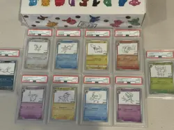 PSA 10 YU NAGABA Pokemon Card Set of 10 + Sealed Box Eeveelutions & Pikachu - Image 4