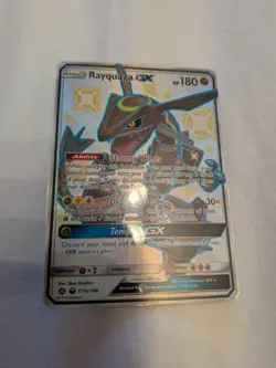 Shiny Rayquaza GX 177a/168 Hidden Fates Full Art Promo Pokemon Card NM - Image 1