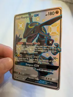 Shiny Rayquaza GX 177a/168 Hidden Fates Full Art Promo Pokemon Card NM - Image 3