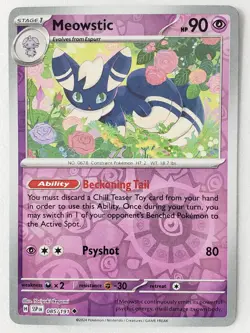 REVERSE HOLO Meowstic 085/191 NM/M Surging Sparks Pokemon Card $2 Combined Ship - Image 1