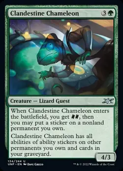 MTG Unfinity *STANDARD FOIL* U Clandestine Chameleon #134 - Image 1
