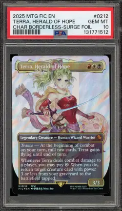 Magic MTG FF Terra Herald of Hope FIC CHAR Borderless Surge Foil #0212 PSA 10 - Image 1