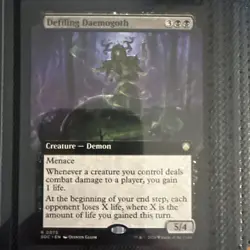 Defiling Daemogoth (Extended Art) Rare MTG Secrets of Strixhaven Commander - Image 1