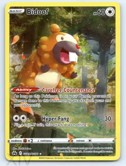 Bidoof GG29/GG70 Pokemon Crown Zenith Galarian Gallery Trainer Gallery Rare - Image 1