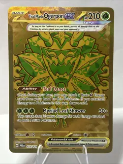 Teal Mask Ogerpon ex 177/131 Pokemon Prismatic Evolutions Hyper Rare Gold NM - Image 1