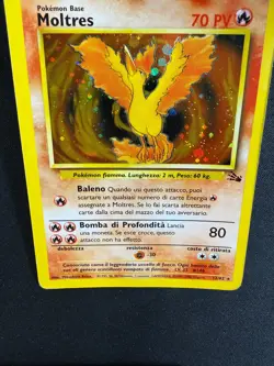 Pokemon Moltres 12/62 Fossil Rara Holo Unlimited Wizards ITA Carte Vintage - Image 3