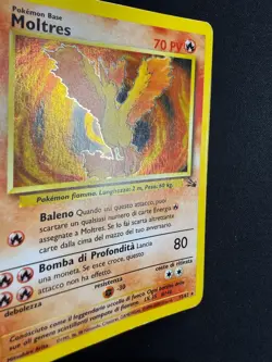 Pokemon Moltres 12/62 Fossil Rara Holo Unlimited Wizards ITA Carte Vintage - Image 5