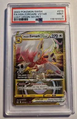 2022 POKEMON SWORD & SHIELD LOST ORIGIN FULL ART/HISUIAN ZOROARK VSTAR PSA 9 - Image 1