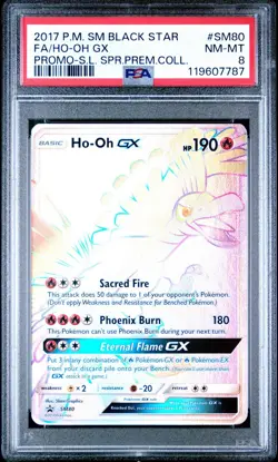 Pokemon TCG HO-OH GX Sun & Moon Sm80 Promo PSA 8 - Image 1