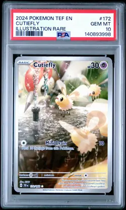2024 POKEMON TEF EN-TEMPORAL FORCES ILLUSTRATION RARE #172 CUTIEFLY PSA 10 - Image 1