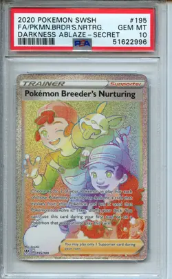 2020 Pokemon Sword & Shield Darkness Ablaze #195 Pokemon Breeder PSA 10 - Image 1