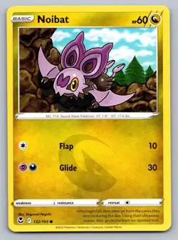 Pokemon TCG SWSH12: Silver Tempest Noibat 132/195 - Image 1