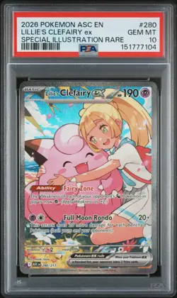 2026 Pokemon Lillie's Clefairy ex Special Illustration Rare #280/217 PSA 10 - Image 1