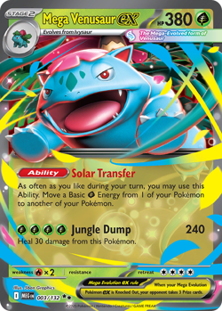 Pokemon Mega Venusaur ex 003/132 Mega Evolution Double Rare NM - Image 1