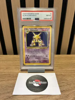 PSA 8 Alakazam 1 /102 Base Set Pokemon Card MINT - Image 1