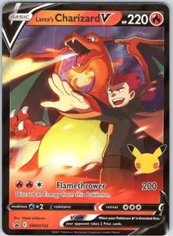 Lance’s Charizard V Holo SWSH133 25th Celebrations Promo Pokemon Card NM - Image 1