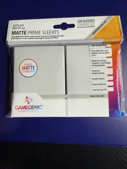 Matte Prime Card Sleeves: White Standard GameGenic 100 sleeve pack NEW - Image 1