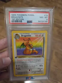 DRAGONITE 1999 POKEMON FOSSIL 1ST EDITION #19/62 PSA 8 - Image 3