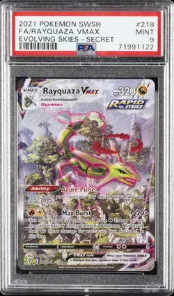 2021 POKEMON SWORD & SHIELD EVOLVING SKIES SECRET FULL ART/RAYQUAZA VMAX PSA 9 - Image 1
