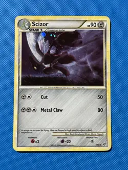 2010 Pokemon Scizor 7/90 HGSS Undaunted Holo Rare LP - Image 1
