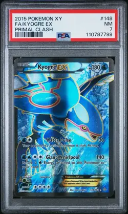 Pokemon PSA 7 Kyogre EX Full Art XY Primal Clash 2015 Ultra Rare 148/160 - Image 1