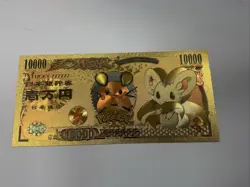 Pokemon Nippon Ginko 24k Gold Foiled Bill Minccino Dedenne Collectible - Image 2
