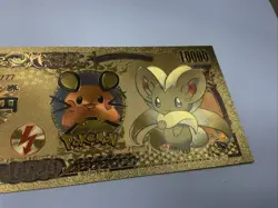 Pokemon Nippon Ginko 24k Gold Foiled Bill Minccino Dedenne Collectible - Image 3