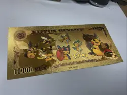 Pokemon Nippon Ginko 24k Gold Foiled Bill Minccino Dedenne Collectible - Image 4