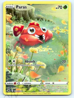 Paras GG32/GG70 Pokemon Crown Zenith Galarian Gallery Trainer Gallery Rare - Image 1