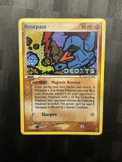 Pokemon TCG Nosepass EX Deoxys 42/107 Reverse Holo Uncommon - Image 1