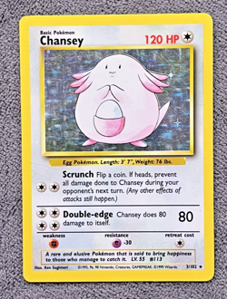Chansey 3/102 Base Set Holo Vintage LP/MP Pokemon TCG - Image 1