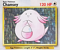 Chansey 3/102 Base Set Holo Vintage LP/MP Pokemon TCG - Image 2