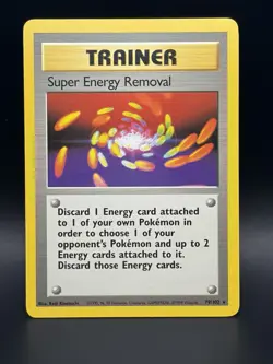 Pokemon TCG Base Set Trainer Super Energy Removal Card 79/102 Rare - Image 1