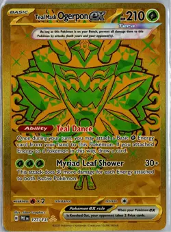TEAL MASK OGERPON EX - 177/131 SV: PRISMATIC EVOLUTIONS 177 HOLO HYPER RARE NM/M - Image 1