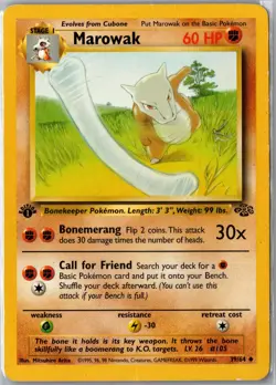 Marowak 39/64 Uncommon Jungle Pokemon 1st Edition Heavily Played - Image 1