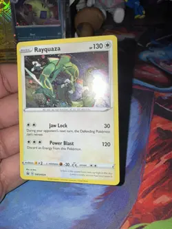 Rayquaza SWSH029 Holo Black Star Promo Pokemon holo bleed - Image 5