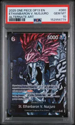 One Piece St. Ethanbaron V. Nusjuro OP13-080 Foil Rare Alt Art PSA 10 - Image 1