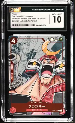 CGC 10 GEM MINT Japanese One Piece 2022 Franky ST01-010 ALT. ART - Image 1