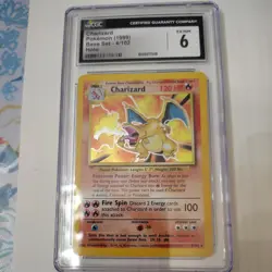 Pokemon TCG Charizard Holo Rare Card Base Set, CGC 6 - Image 1