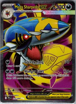 Mega Sharpedo ex 113/094 ME02: Phantasmal Flames - Pokemon Card - NM - Image 1