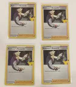 Professor's Research 023/025 Pokemon Celebrations 25th Holo Rare Lot Of 4 Cards - Image 1