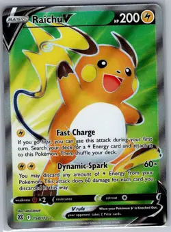 Raichu V (Full Art) 158/172 SWSH09: Brilliant Stars - Pokemon Card - NM - Image 1