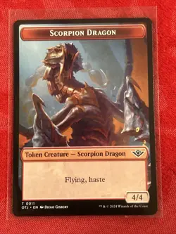 MTG - Scorpion Dragon Token - Outlaws of Thunder Junction NM Magic - Image 1
