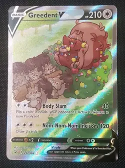 Pokemon Greedent v Alternate Full Art Holo Card 257/264 Swsh08: Fusion Strike - Image 1