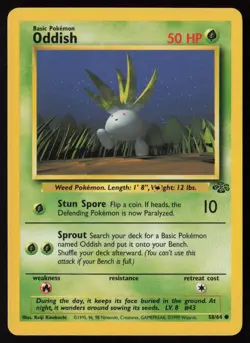 Oddish 58/64 Common Jungle Pokemon Unlimited Lightly Played - Image 1